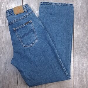 Nudie Jeans Womens Clean Eileen Wide Leg Size 33x34 Blue High Rise Denim Pants